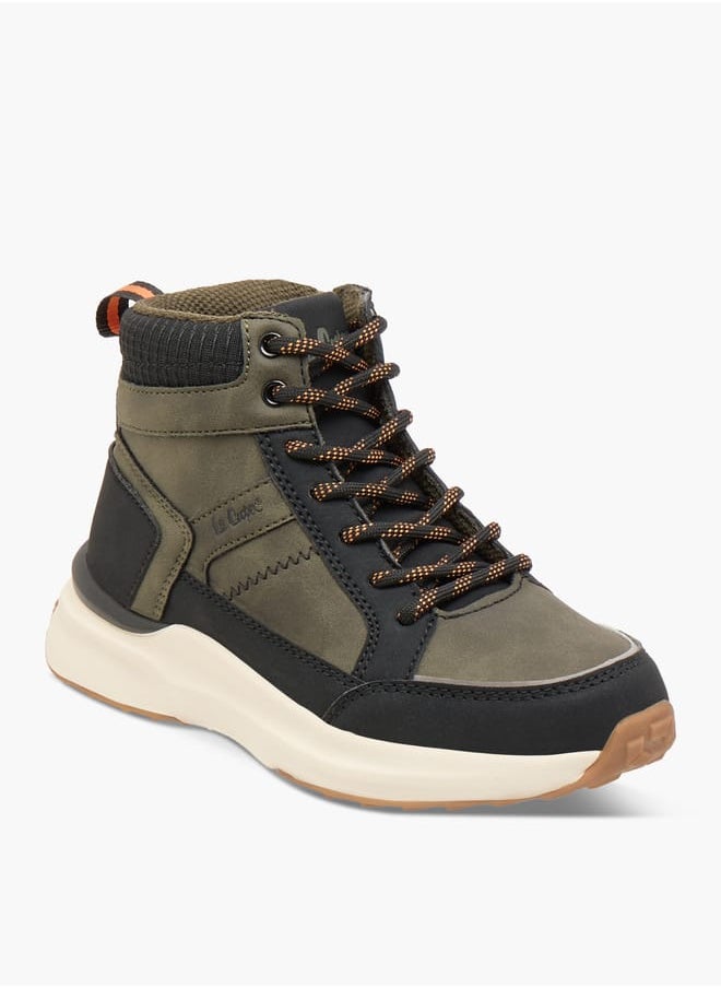 Lee Cooper Boys' High Top Sneakers with Lace-Up Closure  - Image 1