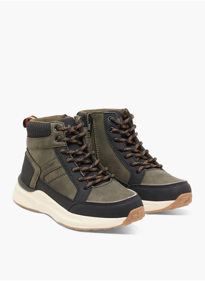 Lee Cooper Boys' High Top Sneakers with Lace-Up Closure  - Image 2