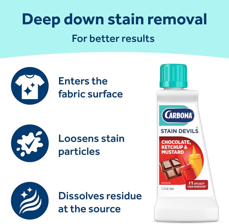Carbona Ketchup Mustard and Chocolate Specialty Stain Remover Liquid 50ml 405/24 Varied dimensions - Image 3