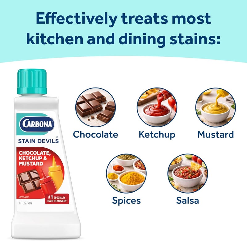 Carbona Ketchup Mustard and Chocolate Specialty Stain Remover Liquid 50ml 405/24 Varied dimensions - Image 2