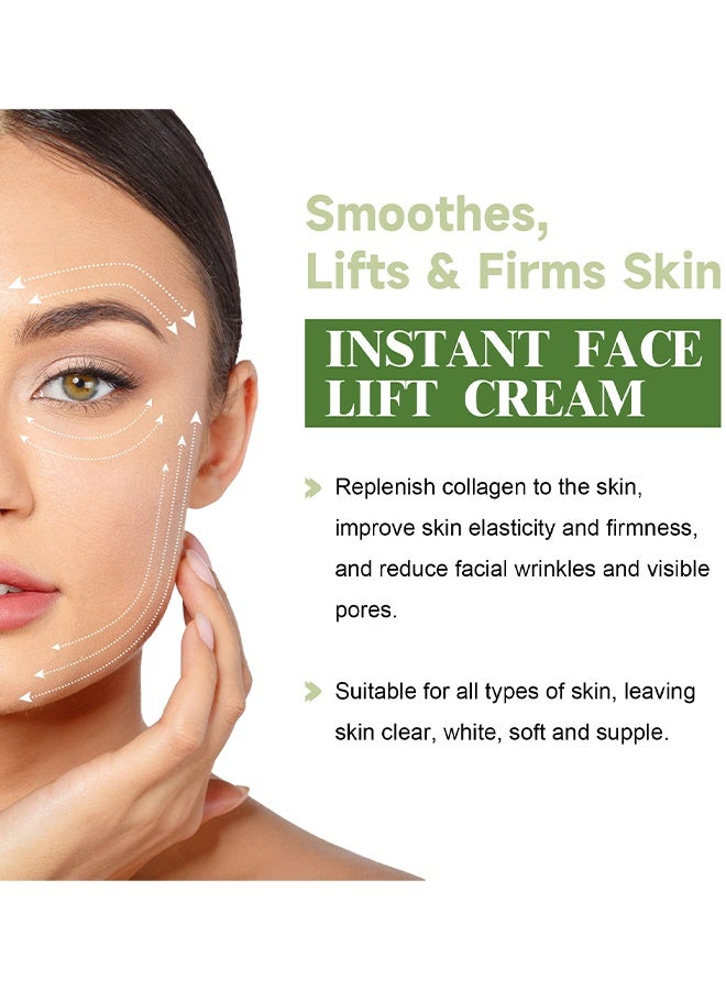 Hoygi Instant Face Lifting And Tightening Cream, Facial Moisturizer With Hyaluronic Acid, Instant Wrinkle Remover, Face Lift Serum Cream Visibly Firming Wrinkles And Sagging Skin, Smooth Fine Lines, Wrinkles, Reduces Puffiness, 50ml - Image 4