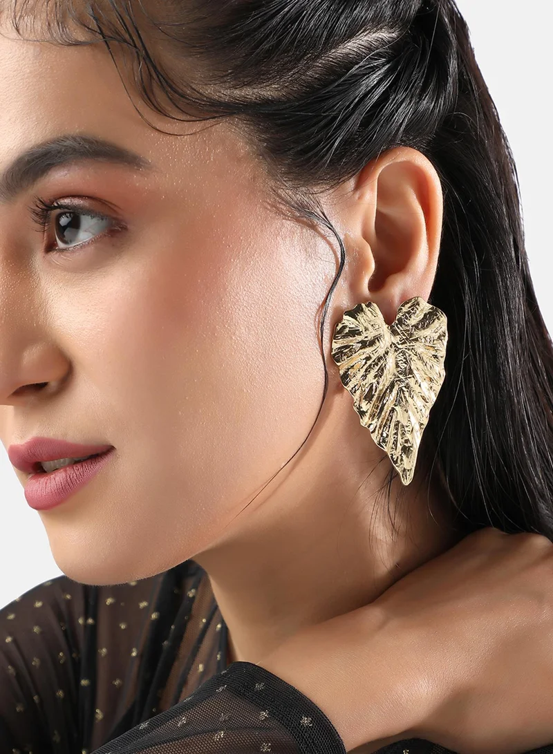 SOHI Ethereal Leaf Artificial Stud Earring Jewellery
