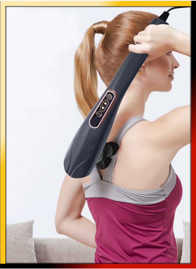 DBLEW - Electric Handheld 6 Heads Full Body Massager With Long Handle Deep Tissue Hammer Massage Percussion Vibration For Neck Shoulder Back Arms Leg Foot Calf Muscle Relax Pain Hand Tension Relief - Image 1
