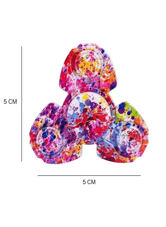 Premsons® Hand Spinner Desk Toy - High Speed Smooth Finger Spin Sensory Fidget Stress Relief Game Play for Kids & Adults - Birthday Party Gift - Combo - Rainbow Splash Triangular Head + Cross Gold - Image 5