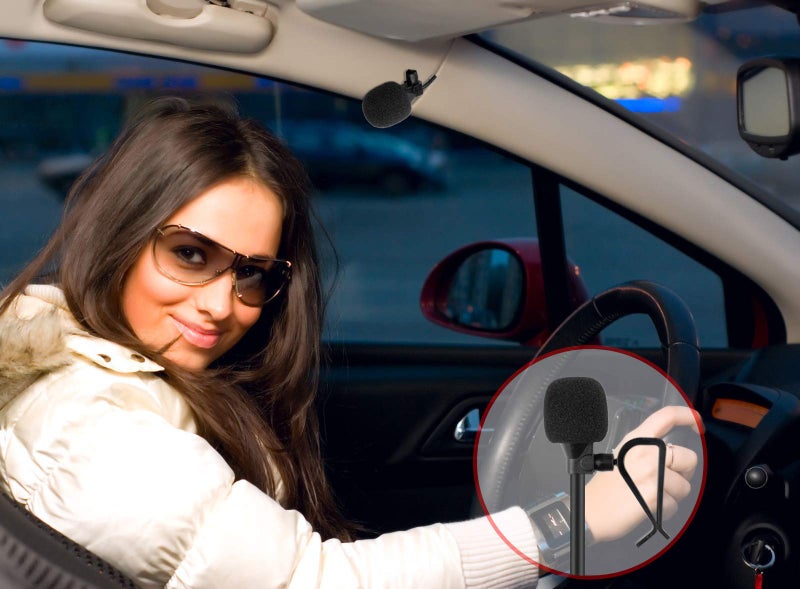 weishan 3.5mm Car Microphone 16ft External Assembly Mic Replacement for Boss JVC Sony Pioneer Vehicle Head Unit Enabled Stereo Radio CD GPS DVD with 2.5mm Adapter - Image 3