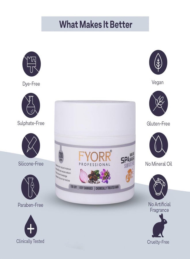 FYORR Smooth Shine Sulfate Free Biotin Rich Hair Fall Control Shampoo (300ml) With Onion Hair Mask (Spa Conditioner 200g) For Dry Frizzy Damage Chemically Treated Hairs - Image 2