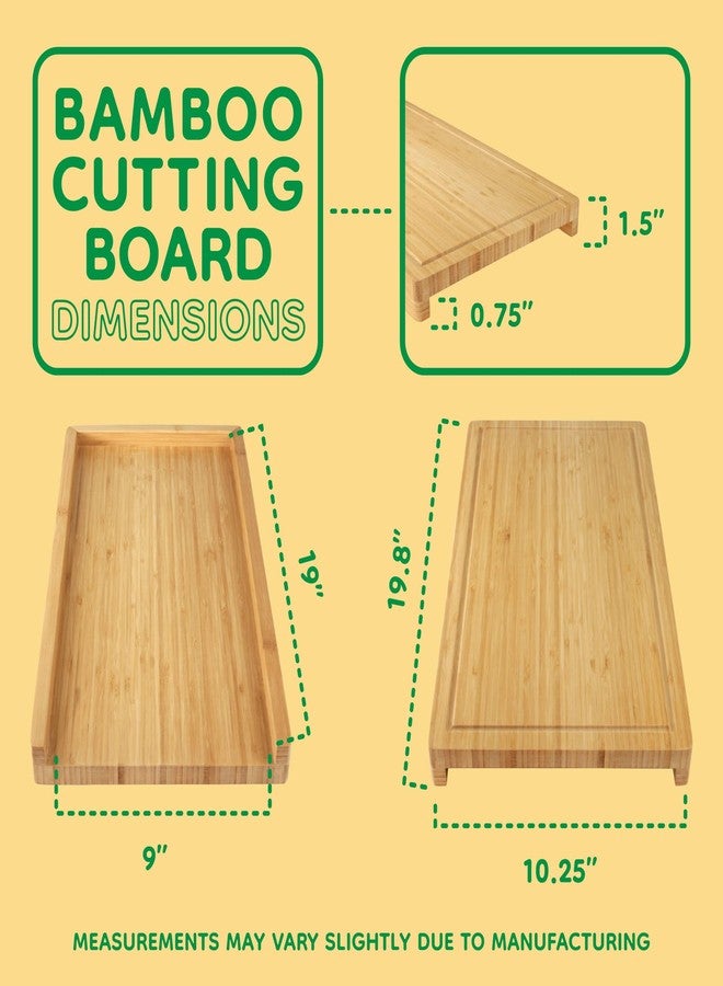 BambooMN Bamboo Griddle Cover/Cutting Board for Viking Cooktops, Vertical Cut with Raised Design, Small (10.25"x19.8"x1.50") - Image 4