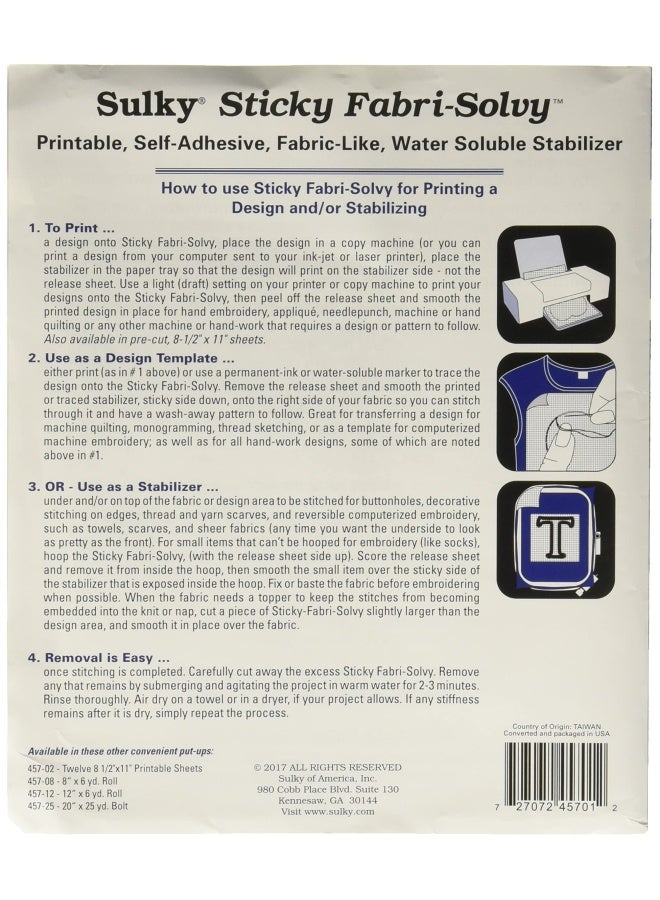 Sulky Stabilizer White 20 X 36 - Image 2