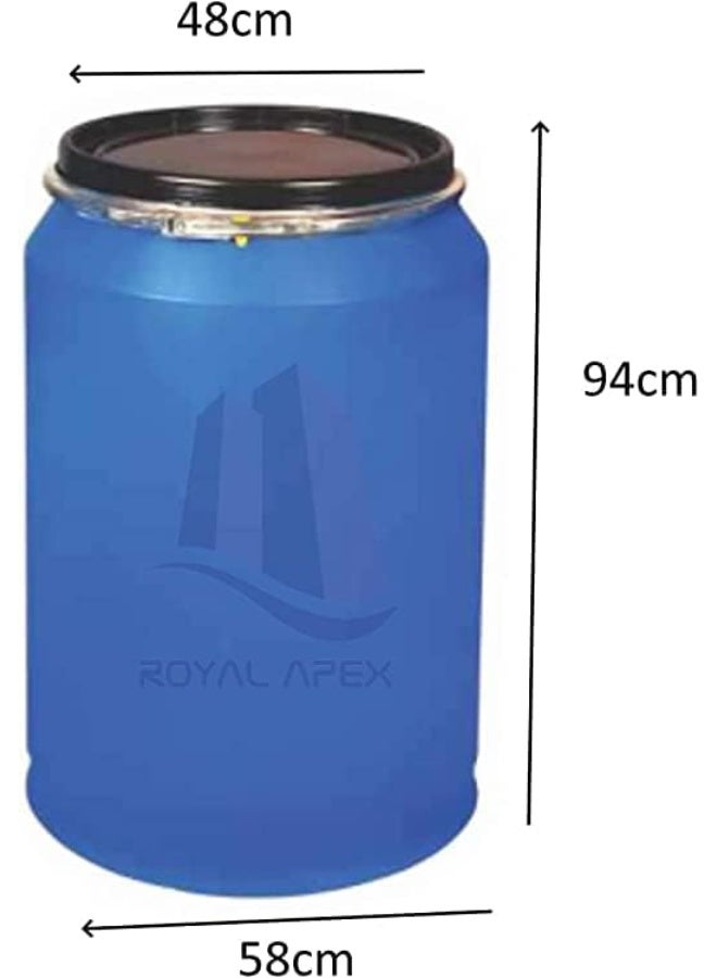 Royal Apex 220 Liter Food Grade Drum Blue Color Open Top Pvc Storage Container For Multipurpose  - Image 2