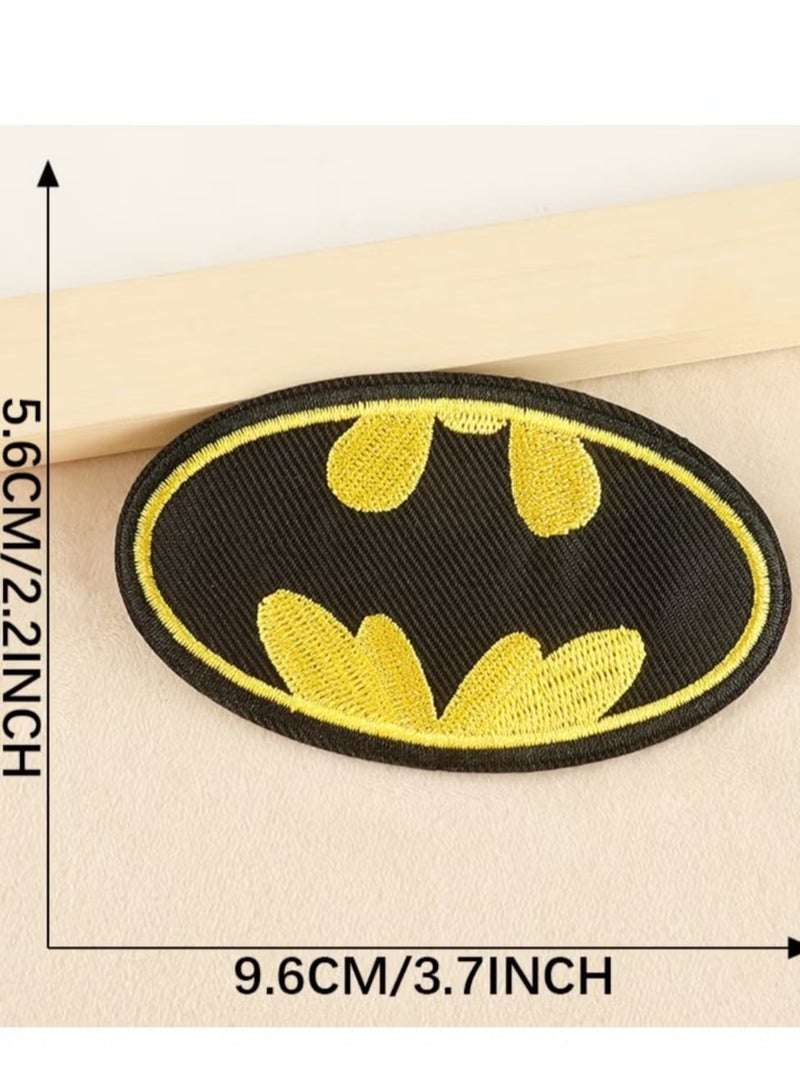 2PCS Batman Logo Applique Iron-On Patch Black/Yellow 9.6x5.6cm - Image 3