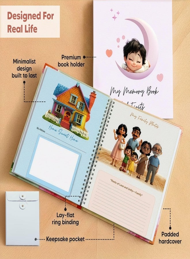 a baby cherry كتاب تسجيل ذكريات الأطفال من بيبي تشيري - كتاب ذكريات ومذكرات للأطفال || أكثر من 110 صفحات || كتاب ذكريات مميز للأولاد والبنات (من 0 إلى 5 سنوات) - هدية مثالية للمواليد الجدد والآباء الجدد - Image 5