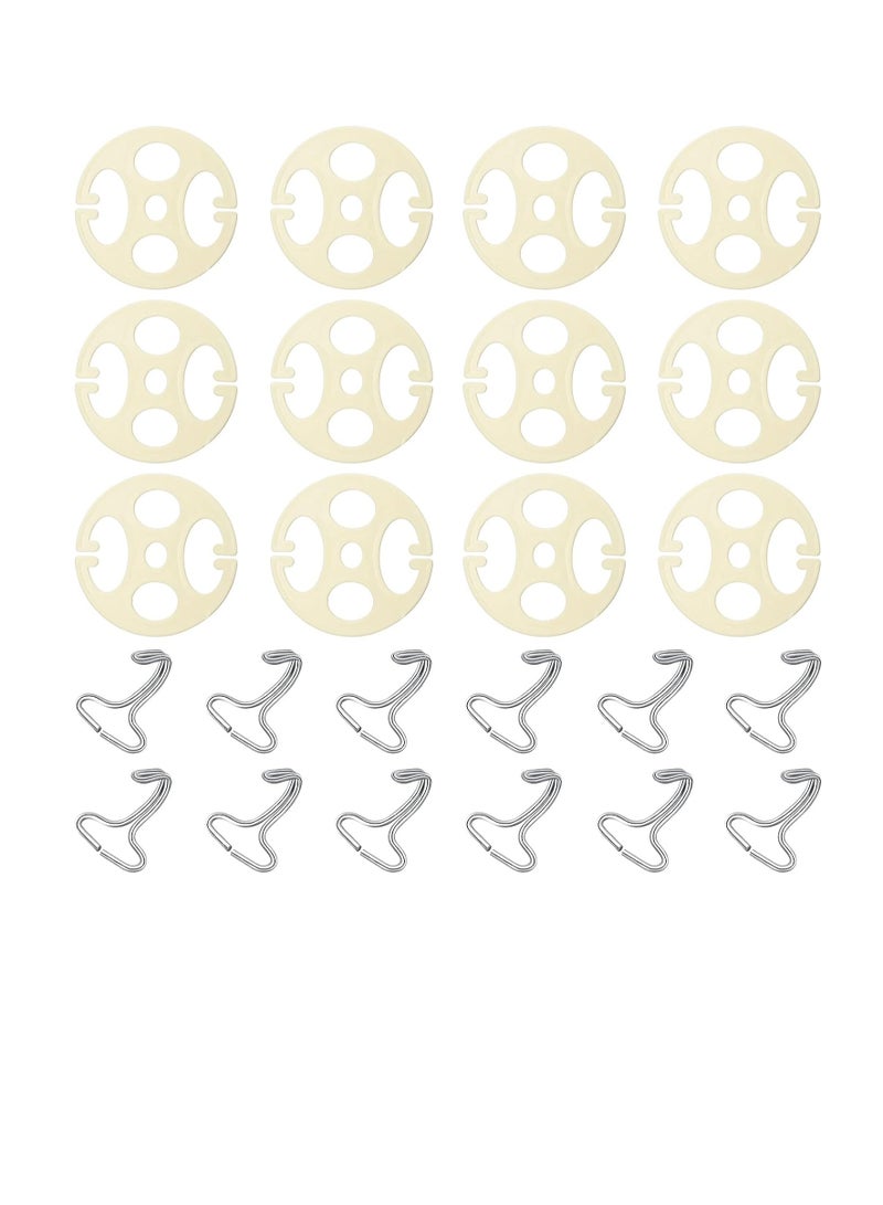 SYOSI 100 Pcs Plum Plate Metal Hook, 50 Pcs Plastic Car Seat Covers Chucks, 50 Pcs Metal Hooks Locking Clip Plastic Card, Fixed Buckle for Car Seat Cover Installation Replacements Accessories - Image 1