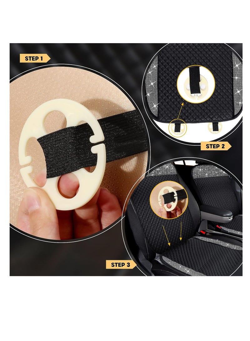 SYOSI 100 Pcs Plum Plate Metal Hook, 50 Pcs Plastic Car Seat Covers Chucks, 50 Pcs Metal Hooks Locking Clip Plastic Card, Fixed Buckle for Car Seat Cover Installation Replacements Accessories - Image 3