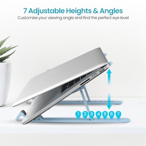 Portronics My Buddy K Lite Foldable Laptop Stand with Adjustable Heights, Anti-Slip Silicone Pads, Collapsible Design, 5 kg Max Weight, ABS Build, Portable & Lightweight Holder Riser(Blue) - Image 2