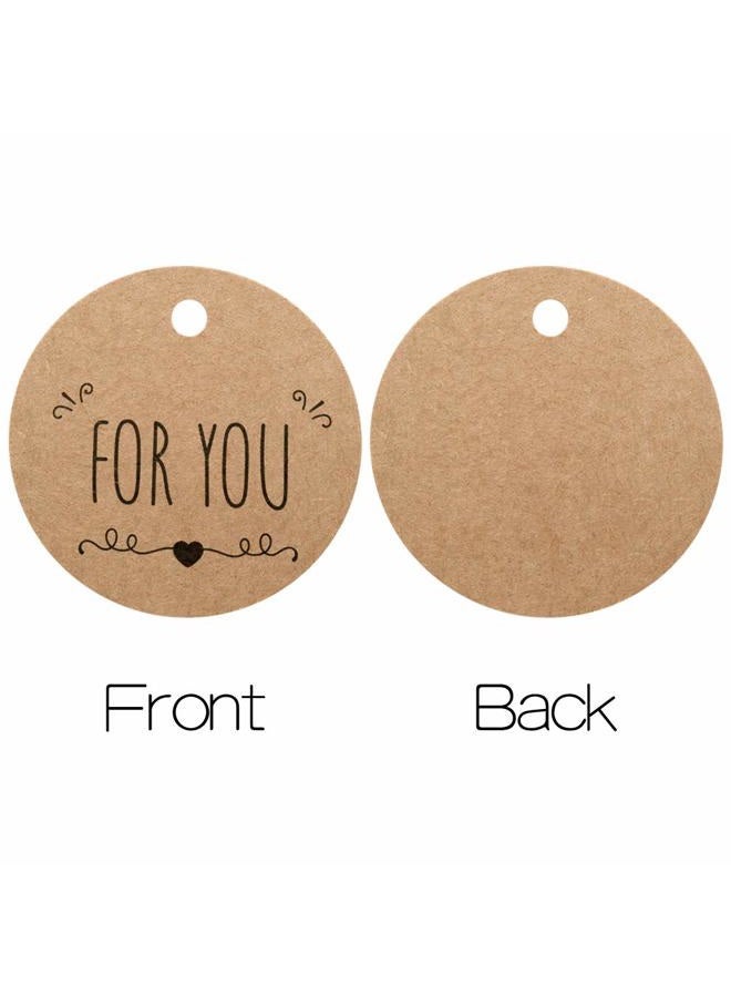 g2plus For You Tag,Round Tags 100PCS Kraft Paper gift Tag,Price Tag with String for Craft Projects and Wedding Party Favors(4.3 CM) - Image 3