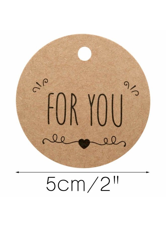 g2plus For You Tag,Round Tags 100PCS Kraft Paper gift Tag,Price Tag with String for Craft Projects and Wedding Party Favors(4.3 CM) - Image 2