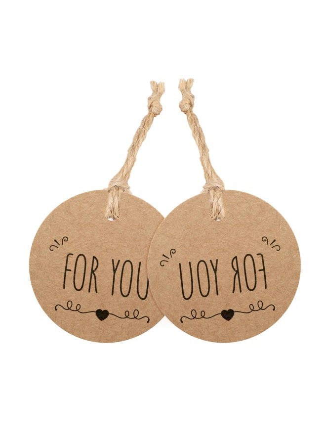 g2plus For You Tag,Round Tags 100PCS Kraft Paper gift Tag,Price Tag with String for Craft Projects and Wedding Party Favors(4.3 CM) - Image 4