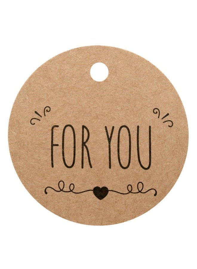 g2plus For You Tag,Round Tags 100PCS Kraft Paper gift Tag,Price Tag with String for Craft Projects and Wedding Party Favors(4.3 CM) - Image 1