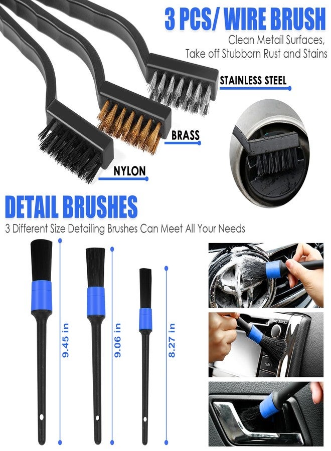 Viewsun 18PCS Car Cleaning Kit, Car Interior Detailing Kit with Blue High Power Handheld Vacuum, Detailing Brush Set, Windshield Cleaner, Cleaning Gel, Complete Auto Accessories for Men, Women - Image 5
