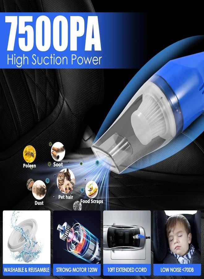 Viewsun 18PCS Car Cleaning Kit, Car Interior Detailing Kit with Blue High Power Handheld Vacuum, Detailing Brush Set, Windshield Cleaner, Cleaning Gel, Complete Auto Accessories for Men, Women - Image 2