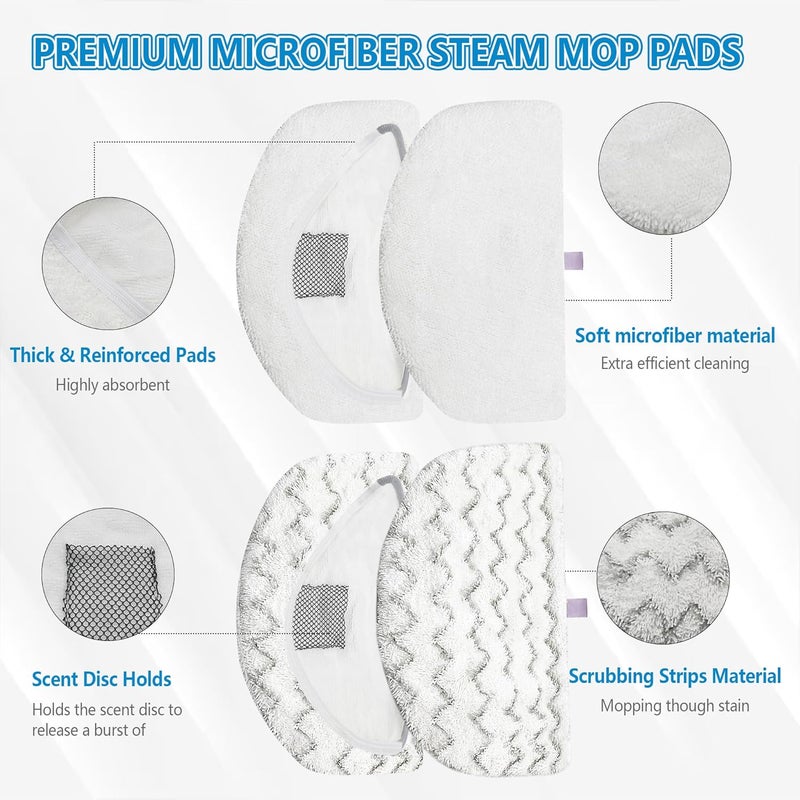 Wisorder 4 Pack Steam Mop Pads for Bissell Powerfresh Steam Mop 1940 1440 1544 1806 2075 Series, Model 19402 19404 19408 19409 1940A 1940F 1940Q 1940T 1940W B0006 B0017, Microfiber Washable, Reusable - Image 3