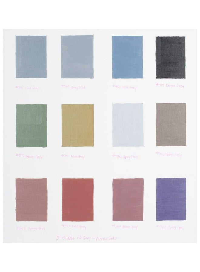 Creative Mark 12 Shades Of Grey Acrylic Paint Colors - Set of 12 Assorted Greys (21ml/0.7oz), Highly Pigmented Grey Colors for Painting & Crafts - Image 2