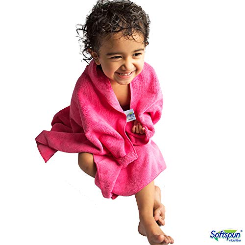 SOFTSPUN Microfiber Baby Face & Bath Towel Set of 3 Pieces 40x40 40x60 Cms & 60x120 Cms 340 GSM Pink! Super Soft & Comfortable for Newborn Babies Quick Drying Ultra Absorbent in Large Size. - Image 2