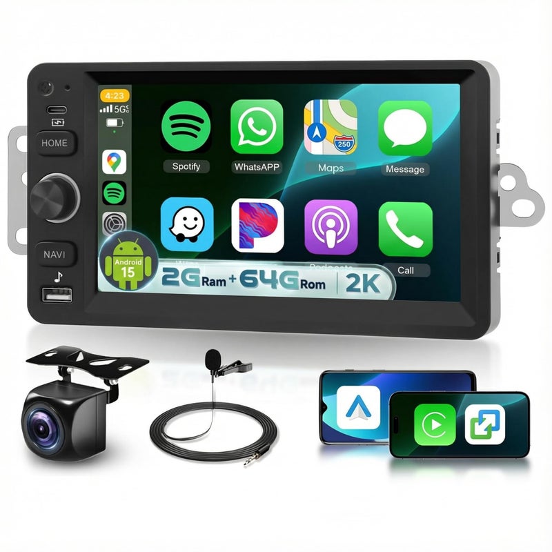 Sellrich 4 Core 2G+64G Car Radio for 2003-2006 Chevrolet Chevy Silverado GMC Sierra Yukon Tahoe Impala Hummer H2, 7" IPS Touch Screen Android Car Stereo with DSP Carplay Android Auto FM SWC Backup Camera - Image 1