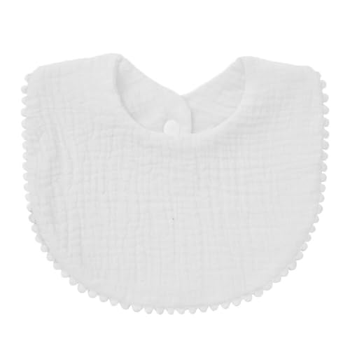 Nishine 6 PACK Muslin Baby Drooling Bibs for Unisex Boys Girls Cotton Absorbent Feedig Teething Bandana Drool Bibs Scarf Bibs White6 Pack - Image 3
