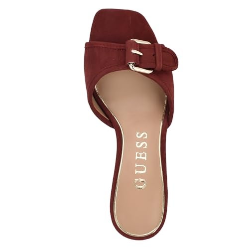 Guess Women's Dista Heeled Sandal, Dark Red Leather 600, 8.5 - Image 5