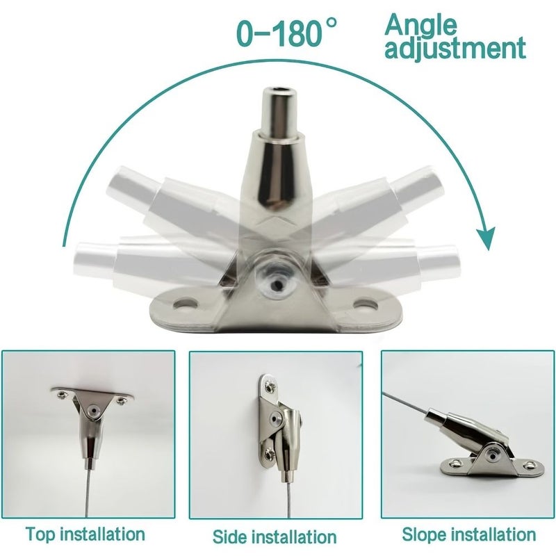 2 Adjustable Ceiling Mount Brackets For Curved Ceiling Mounted Shower Curtain Rod Support Compatible With L Shaped And Straight Shower Curtain Rods Sturdy Stainless Steel Activity Code Hanging Rope Anti Sag - Image 4