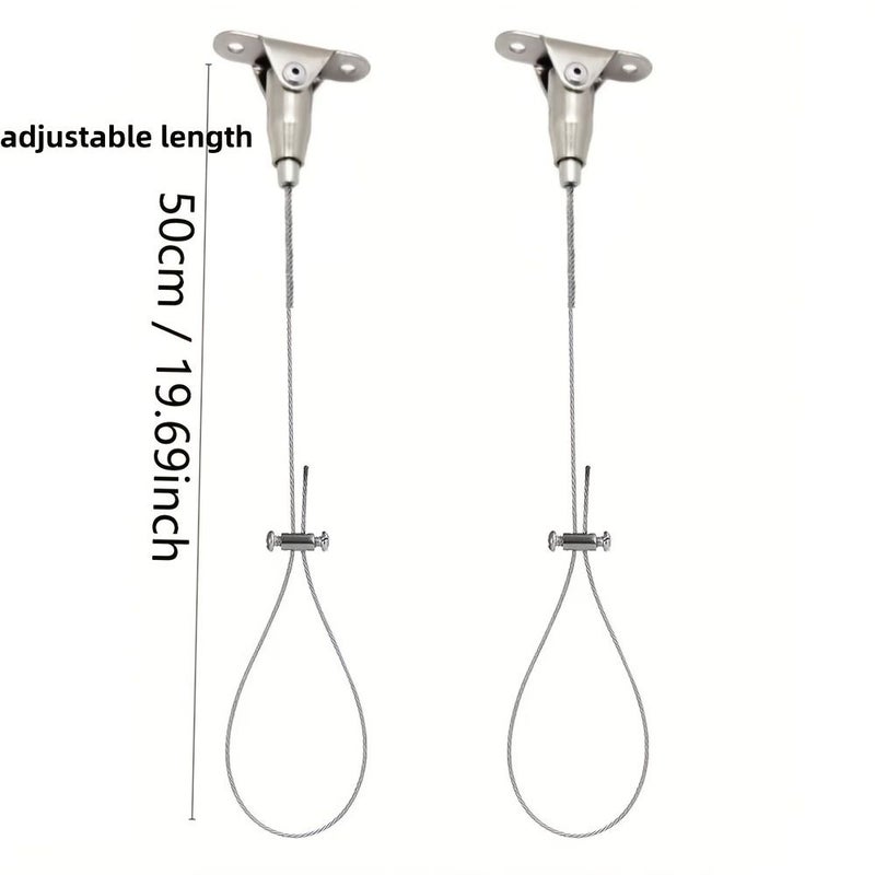 2 Adjustable Ceiling Mount Brackets For Curved Ceiling Mounted Shower Curtain Rod Support Compatible With L Shaped And Straight Shower Curtain Rods Sturdy Stainless Steel Activity Code Hanging Rope Anti Sag - Image 3