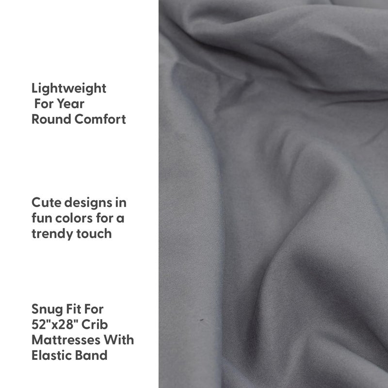 The Peanut Shell مجموعة شراشف سرير أطفال 4 قطع من بي نات شيل - شراشف سرير فائقة النعومة وقابلة للتنفس للبنات أو الأولاد، ديكور حضانة، تناسب غطاء مرتبة قياسي - قمر ونجوم سماوية - Image 3