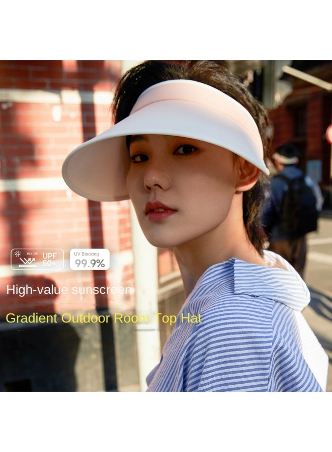 VVC قبعة شمسية لحماية من الأشعة فوق البنفسجية بألوان متدرجة للهواء الطلق، قبعة شاطئية قابلة للتعديل للزوجين، قبعة شمسية عصرية للجنسين - Image 2