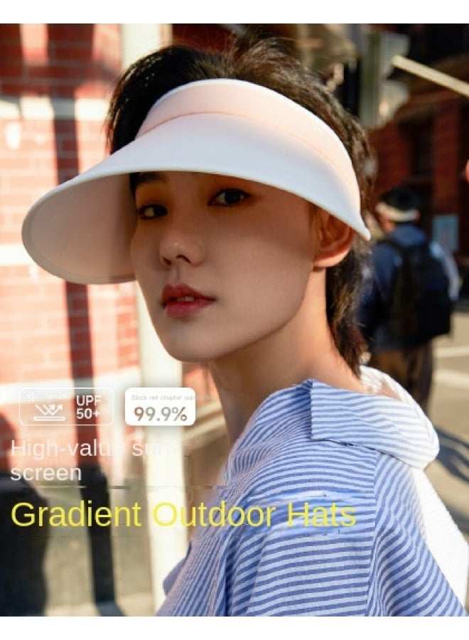 VVC قبعة شمسية لحماية من الأشعة فوق البنفسجية بألوان متدرجة للهواء الطلق، قبعة شاطئية قابلة للتعديل للزوجين، قبعة شمسية عصرية للجنسين - Image 1