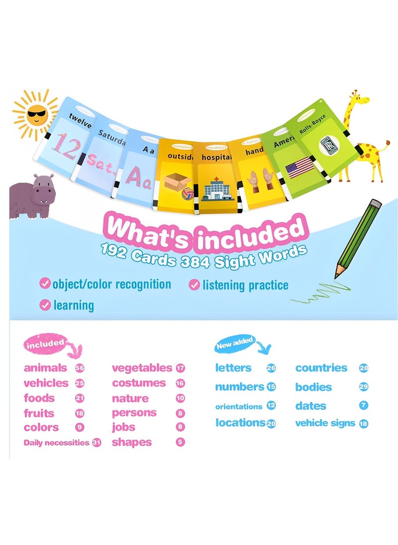 maffick - Maffick Bilingual Arabic English Learning Cards Machine ,112 Talking Flash Cards Learning Toys ,Sensory Toys for  Children with 224 Words, Preschool Montessori Toys and Birthday Gift for Kids Ages 2-6 - Image 1