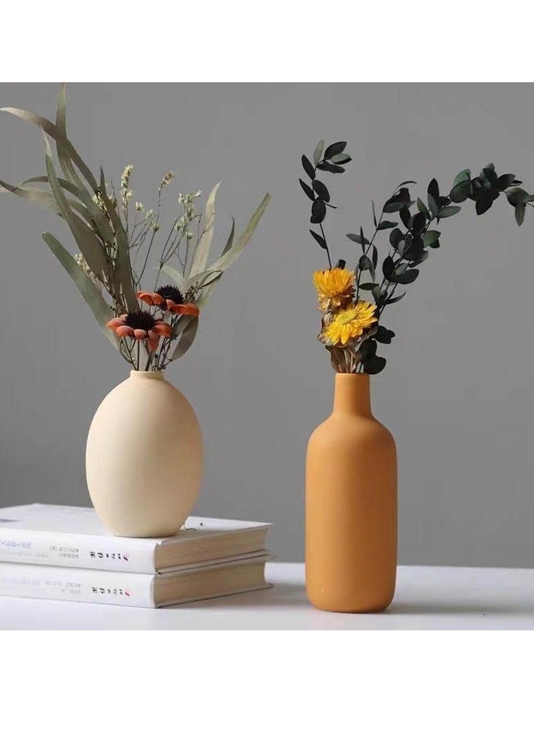 JOGAMS Ceramic Vase Set 3 for Modern Home Decor Vase for Farmhouse Living Room Tabletop Bookshelf Decoration Centerpiece Table Decor Boho Decor - Image 2