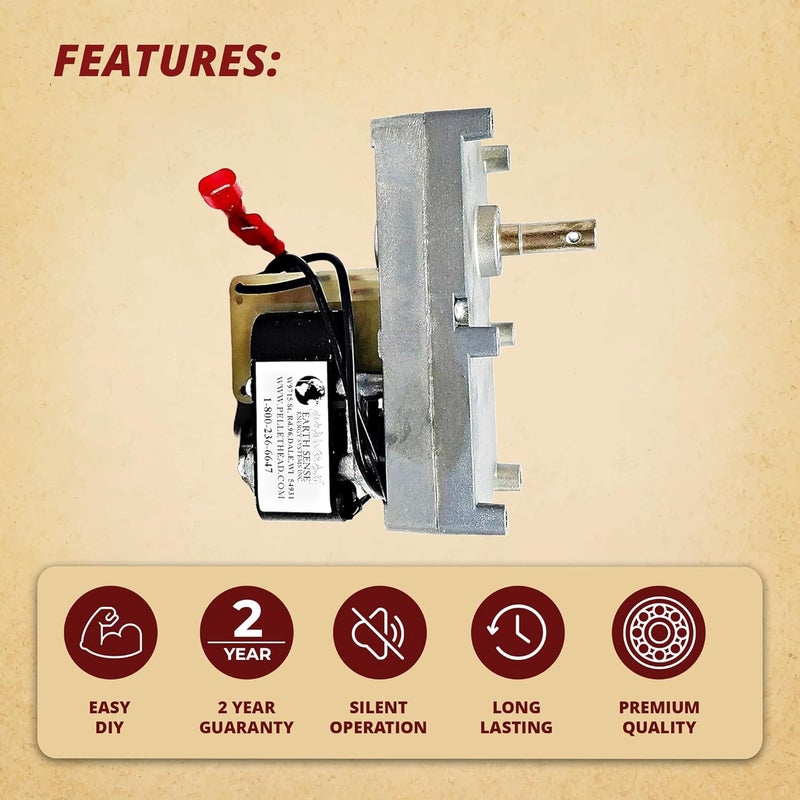 esesstoves Breckwell 1 RPM Clockwise Auger Feed Motor, Gearbox Assembly for Pellet stoves, Sealed Ball Bearing with Hole CE-017 - Image 4