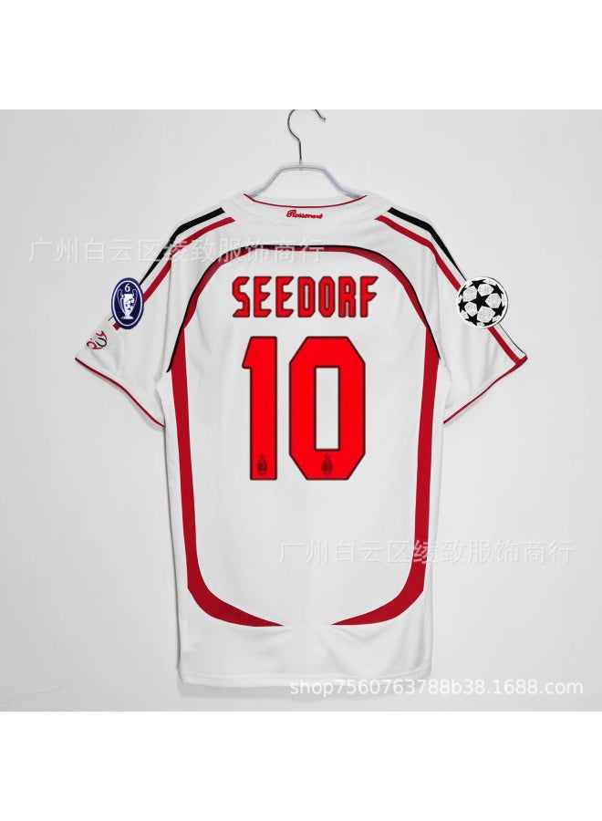 0607ac Away Short-sleeved Customized No. 10 + Champions League Armband Football Jersey - Image 1
