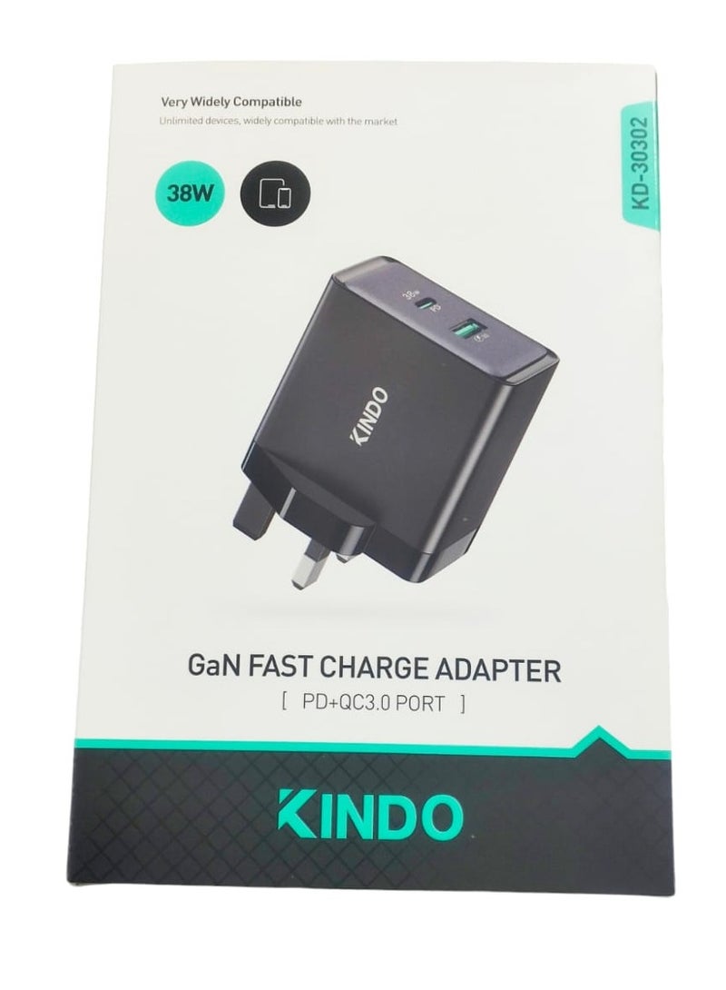 كيندو 2 في 1 38 واط رأس الشاحن مدخل PD ومدخل USB - Image 1