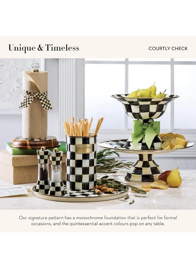 MACKENZIE-CHILDS Courtly Cheque Wood Paper Towel Holder  - Image 3