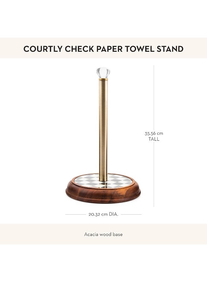 MACKENZIE-CHILDS Courtly Cheque Wood Paper Towel Holder  - Image 4
