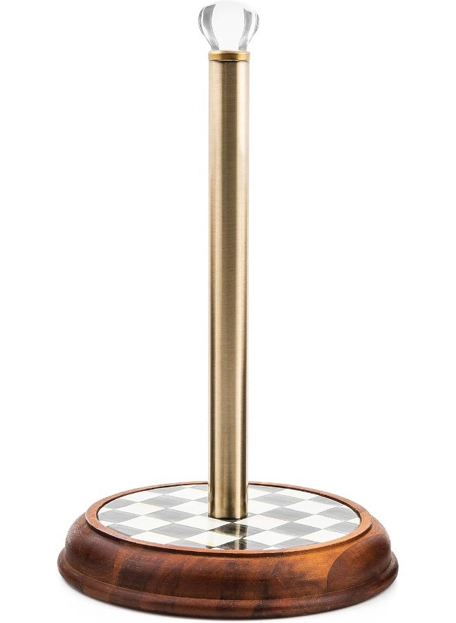MACKENZIE-CHILDS Courtly Cheque Wood Paper Towel Holder  - Image 1