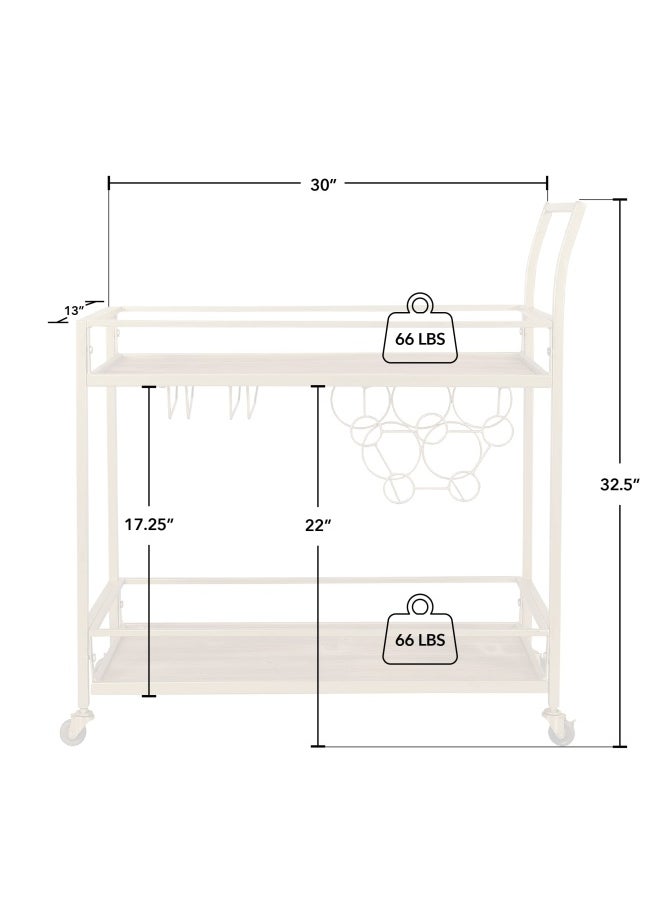 FirsTime & Co. - Firstime And Co. Francesca Bar Cart 32 H X 15 W X 12.25 D Gold - Image 1