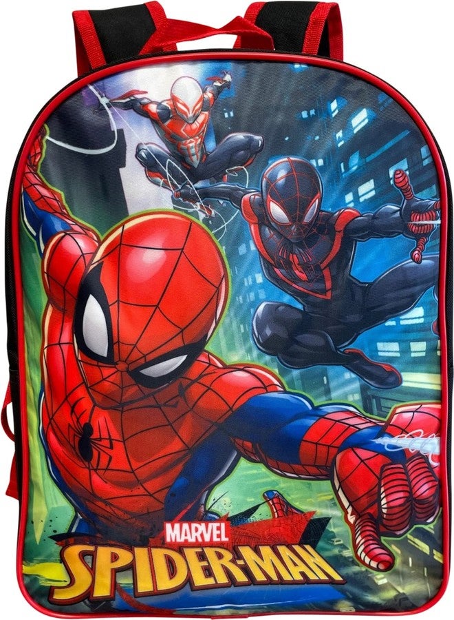 Ruz Spider-Man Kid's Licensed 15 Inch School Bag Backpack (Black-Blue-Red) - Image 3