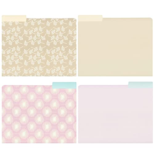 Juvale 12-Pack Cute Pastel Decorative File Folders - Letter Size (11.5 x 9.5 in) - Modern Floral Assortment & Solids - 1/3 Cut Tabs for Office Organization & School Supplies - Image 3