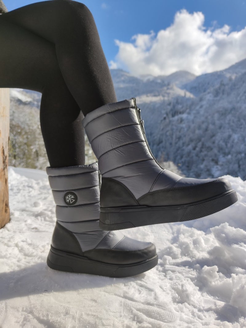 Çiğdem Kundura Snow Boots Unisex - Snow 9A - Black Grey - 37 - Image 3