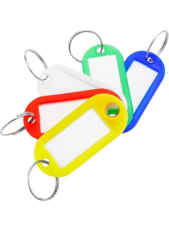 متجر ماى سوق :طقم بطاقات تعريف المفاتيح بلاستيك ملونة مع حلقة معدنية وورقة كتابة - منظّم مفاتيح للمكتب والمنزل(10 قطع) - Image 2