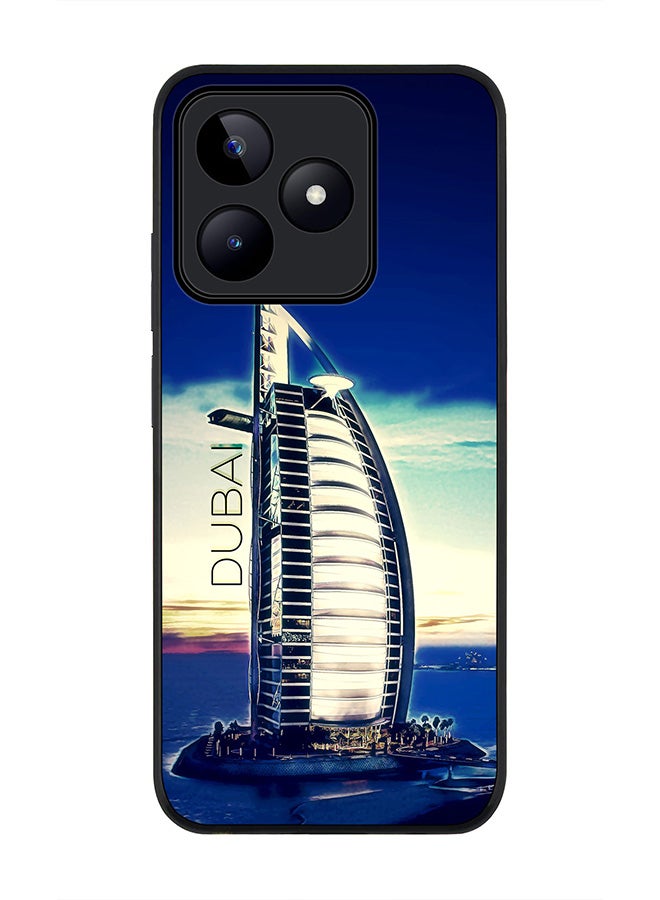 Stylizedd Rugged Black edge case for Realme C51 / Realme Note 50 4G, Slim fit Flexible Anti Drop Thin Cover - Burj Al Arab - Dubai - Image 1