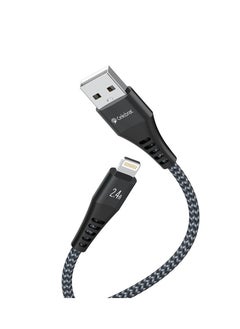 سليبرات سيليبرات CB-28 كابل USB محمول إلى Lightning للشحن السريع ونقل البيانات مع تصميم سلك مجدول ويناسب الهاتف المحمول 2.4A / 1200mm - أسود  - Image 1